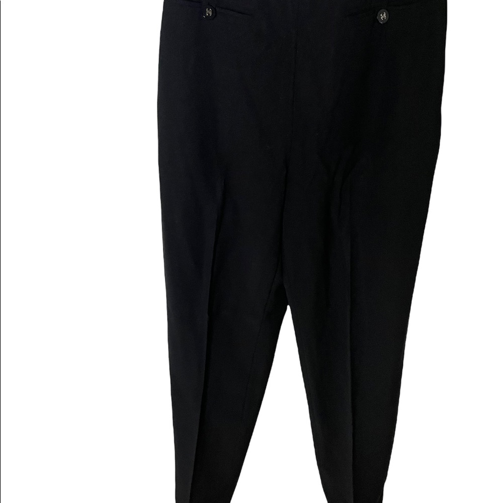 Chanel vintage 90’s black trousers . Spring 1996 black pants with cc buttons .